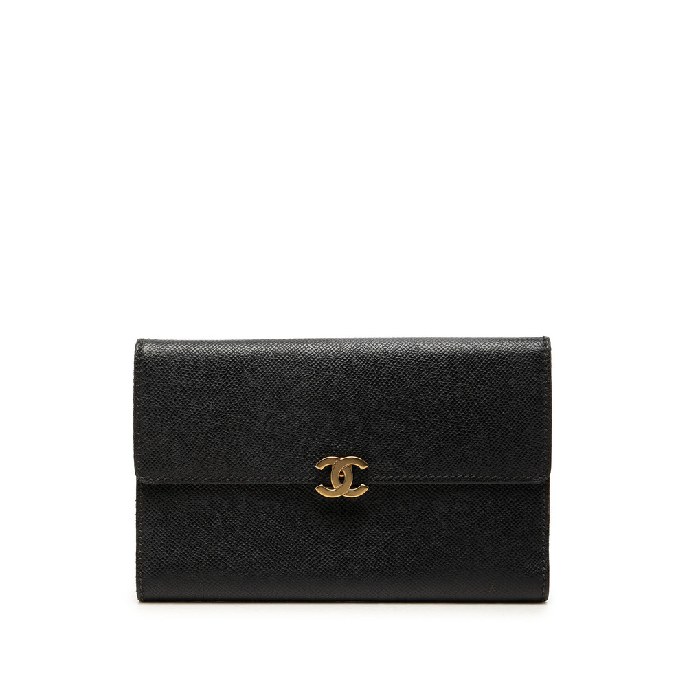 Pre-Loved Chanel CC Calfskin Flap Long Wallet